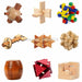 IQ Brain Teaser Kong Ming Lock 3D Wooden Interlocking Burr Puzzles Game Toy