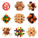 IQ Brain Teaser Kong Ming Lock 3D Wooden Interlocking Burr Puzzles Game Toy