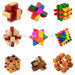 IQ Brain Teaser Kong Ming Lock 3D Wooden Interlocking Burr Puzzles Game Toy