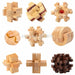 IQ Brain Teaser Kong Ming Lock 3D Wooden Interlocking Burr Puzzles Game Toy