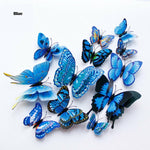 12Pcs Double layer 3D Butterfly Wall Stickers Home Decor
