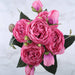 Rose Pink Silk Peony Artificial Flowers Bouquet For Home Wedding Decoration