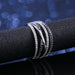 Twist Ethnic Style Women Finger Rings Black & White Stone Micro Paved Jewelry Rings