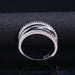 Twist Ethnic Style Women Finger Rings Black & White Stone Micro Paved Jewelry Rings