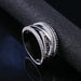 Twist Ethnic Style Women Finger Rings Black & White Stone Micro Paved Jewelry Rings