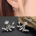 New Fashion Angel Wings Leaf Feather Flowers Stud Earrings Women Wedding Jewelry