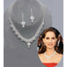 Fashion Bridal Jewelry Set Women Rhinestone Crystal Necklace Earrings Sets