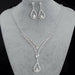 Fashion Bridal Jewelry Set Women Rhinestone Crystal Necklace Earrings Sets