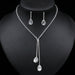 Fashion Bridal Jewelry Set Women Rhinestone Crystal Necklace Earrings Sets