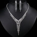 Fashion Bridal Jewelry Set Women Rhinestone Crystal Necklace Earrings Sets