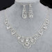 Fashion Bridal Jewelry Set Women Rhinestone Crystal Necklace Earrings Sets