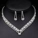 Fashion Bridal Jewelry Set Women Rhinestone Crystal Necklace Earrings Sets