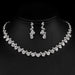 Fashion Bridal Jewelry Set Women Rhinestone Crystal Necklace Earrings Sets