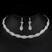 Fashion Bridal Jewelry Set Women Rhinestone Crystal Necklace Earrings Sets