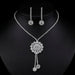 Fashion Bridal Jewelry Set Women Rhinestone Crystal Necklace Earrings Sets