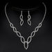 Fashion Bridal Jewelry Set Women Rhinestone Crystal Necklace Earrings Sets