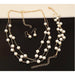 Pearl Jewelry Set Simulated Pearl Double Layer Women Earrings Necklace Bracelet Set