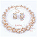 Fashion Pearl Jewelry Sets Women Gold Crystal Pearl Earrings Necklace Jewelry