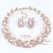 Fashion Pearl Jewelry Sets Women Gold Crystal Pearl Earrings Necklace Jewelry