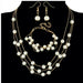 Fashion Pearl Jewelry Sets Women Gold Crystal Pearl Earrings Necklace Jewelry