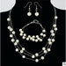 Fashion Pearl Jewelry Sets Women Gold Crystal Pearl Earrings Necklace Jewelry