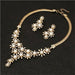 Fashion Pearl Jewelry Sets Women Gold Crystal Pearl Earrings Necklace Jewelry