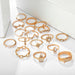 Boho 17pcs/sets Luxury Clear Crystal Stone Ring Sets Women Fashion Jewelry