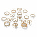 Boho 17pcs/sets Luxury Clear Crystal Stone Ring Sets Women Fashion Jewelry