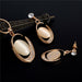Gold Silver Sweet Circle Shape Crystal Necklace Earrings Women Jewelry Sets