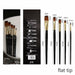Artist Paint Brush Set 5Pcs High Quality Nylon Hair Wood Black Handle Watercolor Acrylic Oil Brush