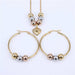 Stainless Steel Beads Necklace Earrings Women Fashion Jewelry Set