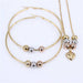 Stainless Steel Beads Necklace Earrings Women Fashion Jewelry Set