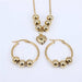 Stainless Steel Beads Necklace Earrings Women Fashion Jewelry Set