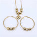 Stainless Steel Beads Necklace Earrings Women Fashion Jewelry Set