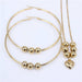 Stainless Steel Beads Necklace Earrings Women Fashion Jewelry Set