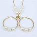 Stainless Steel Beads Necklace Earrings Women Fashion Jewelry Set