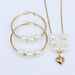 Stainless Steel Beads Necklace Earrings Women Fashion Jewelry Set