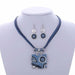 Fashion Jewelry Sets Women Leather Chain Enamel Gem Bridal Jewelry Sets