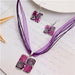 Fashion Jewelry Sets Women Leather Chain Enamel Gem Bridal Jewelry Sets