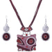 Fashion Jewelry Sets Women Leather Chain Enamel Gem Bridal Jewelry Sets