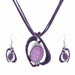Fashion Jewelry Sets Women Leather Chain Enamel Gem Bridal Jewelry Sets
