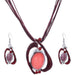 Fashion Jewelry Sets Women Leather Chain Enamel Gem Bridal Jewelry Sets