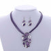 Fashion Jewelry Sets Women Leather Chain Enamel Gem Bridal Jewelry Sets