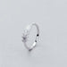 925 Sterling Silver Fresh Sweet Branch Leaf Trendy Resizable Rings
