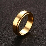 6/8mm Spinner Ring Men Women Stress Release Stainless Steel Jewelry Rings