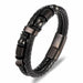 Men Fashion Stainless Steel Magnetic Bracelet Leather Braided Punk Bracelets