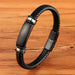 Men Fashion Stainless Steel Magnetic Bracelet Leather Braided Punk Bracelets