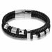 Men Fashion Stainless Steel Magnetic Bracelet Leather Braided Punk Bracelets