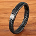 Men Fashion Stainless Steel Magnetic Bracelet Leather Braided Punk Bracelets