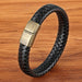 Men Fashion Stainless Steel Magnetic Bracelet Leather Braided Punk Bracelets